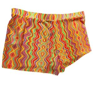 Kendall + Kylie Multi Swirl Bikini Cover Up Mesh Shorts Size Large
